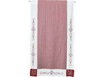 Gardine "Kulm" Gr. 2, rot (weiß, rot), B:90cm H:180cm, Polyester, HOSSNER - ART OF HOME DECO, Gardinen, Gardine, Landhaus-Look