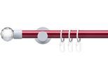 Gardinenstange LIEDECO "Fertigstilgarnitur 20 mm Power Celebration Facettkugel" Gr. 3, rot (rot, weiß), L:240cm Ø:2mm, Eisen, Gardinenstangen, Gardinenstange, Gardinenstange Komplett, Farbkombination