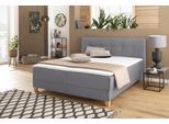 Boxbett HOME AFFAIRE "Lonrai", grau, B:208cm L:207cm, Komplettbetten, Boxbett, in H2,H3 & H4 und XXL - Überlänge 220cm wählbar, inkl. Topper