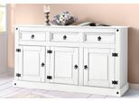 Sideboard OTTO HOME "Mexiko", weiß, B:151cm H:84cm T:47cm, Massivholz, Sideboards, Sideboard, Kommode aus massivem Kiefernholz, Breite 151 cm