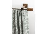 Gardinenschiene GARESA "Cubus, Quader Innenlauf", braun (chromfarben, nussbaum), L:320cm, Gardinenstangen, Gardinenschiene, Innenlauf-Vorhanggarnitur, verlängerbar, Holz-Aluminium