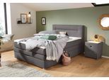 Boxspringbett JOCKENHÖFER GRUPPE "Carmen", grau (dunkelgrau 369, 19), B:154cm L:217cm, Komplettbetten, Boxspringbett, mit Bettkasten und Topper, erhältlich in 120 & 140cm Breite