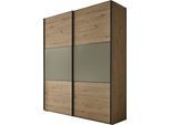 Schwebetürenschrank STAUD "Includo, Made in Germany", dekor artisan eiche, salbei, B:188cm H:222cm T:68cm, Holzwerkstoff, Schränke, Schwebetürenschrank, Mit vier verschiedenen Ausstattungsvarianten