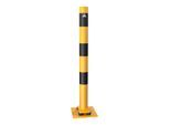 Schake Absperrpfosten Typ 489NPBG, ortsfest, 220x220 mm Ø 89mm, gelb / schwarz)