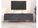 Lowboard OTTO HOME "Eadwine", grau eiche, B:175cm H:55cm T:38cm, MDF, Sideboards, Lowboard, TV-Kommode, Push-to-open, Türen mit Fischgräten Muster, Breite 175 cm