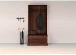Kompaktgarderobe OTTO HOME "Liotta", braun, B:89cm H:180cm T:42cm, Massivholz, Schränke, Kompaktgarderobe, Mit einer Klappe und 4 Kleiderhacken