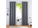 Verdunkelungsvorhang BRUNO BANANI "Bela" Gr. 4, grau, B:130cm H:245cm, Polyester, Gardinen, Verdunkelungsvorhang, blickdicht, meliert, verschiedene Größen, Topseller