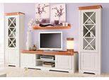 Wohnwand OTTO HOME "Lisa", weiß (weiß, honig), B:295cm, Massivholz, Kastenmöbel-Sets, Wohnwand, bestehend aus zwei Vitrinen und einem Lowboard, massives Kiefernholz