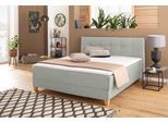 Boxbett HOME AFFAIRE "Lonrai", grau (taupe), B:188cm L:227cm, Komplettbetten, Boxbett, in H2,H3 & H4 und XXL - Überlänge 220cm wählbar, inkl. Topper