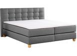 Boxspringbett HOME AFFAIRE "Moulay", grau, B:214cm L:231cm, Komplettbetten, Boxspringbett, inkl. Topper, in Überlänge 220 cm, 3 Härtegrade, auch in H4