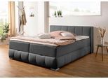 Boxbett HOME AFFAIRE "Chelles", grau (anthrazit), B:187cm L:225cm, Komplettbetten, Boxbett, inkl. Topper und Bettkasten