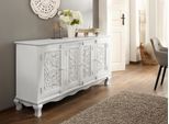 Sideboard OTTO HOME "Rajat", beige (naturfarben), B:175cm H:85cm T:40cm, Sideboards, Sideboard, Kommode aus Mangoholz mit Frontenfräsungen, Breite 175 cm