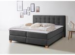 Boxspringbett HOME AFFAIRE "Moulay", grau (anthrazit), B:214cm L:211cm, Komplettbetten, Boxspringbett, inkl. Topper, in 3 Härtegraden, TFK auch in Härtegrad 4