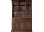 Buffet OTTO HOME "Liotta", braun, B:118cm H:180cm T:34cm, Massivholz, Schränke, Buffet, mit 2 Schubkasten u. 6 verstellbare Einlegeböden, massives Kiefernholz