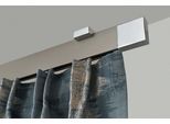 Gardinenstange GARESA "FLAT", silber (vernickelt, chromfarben), L:310cm, Aluminium, Gardinenstangen, Gardinenstange, Rechteckprofil, Deckenmontage, perfekter Lauf, modern, verlängerbar