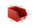 Schäfer Shop Select Sichtlagerkasten, Stahl, L 238 x B 149 x H 128 mm, 3,5 l, 8 kg, RAL 3000 (feuerrot)
