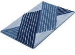 Badematte KLEINE WOLKE "Cross", blau (mare), H:20mm, Polyacryl, Badematten, Badematte, Badteppich, modernes Design