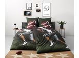 Bettwäsche OTTO HOME "Joonas", grün, B/L: 135cm x 200cm, 1 Stk., 1 Stk., Renforcé, B/L: 80cm x 80cm, 2 Stk., Renforcé, Obermaterial: 100% Baumwolle, Bettwäsche, Bettwäsche, Fußball, American Football