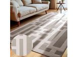 Designteppich ELLE DECORATION "Onyx", beige (creme grau), B:200cm H:9mm L:280cm, Polypropylen, Teppiche, Wohnzimmer, Schlafzimmer, Läufer, Hoch-Tief Effekt, Flur, Glanz