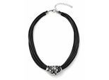 Kette mit Anhänger "Valencia", Damen, Gr. onesize, Baumwolle, schwarz, COLLEZIONE ALESSANDRO, Basic, Halsketten, mit Glassteinen