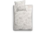 Bettwäsche KLEINE WOLKE "Macra", braun (macadamia), B/L: 155cm x 220cm, Mako-Satin, B/L: 80cm x 80cm, 2 Stk., Mako-Satin, Obermaterial: 100% Baumwolle, Bettwäsche, Bettwäsche, mit grafischem Print