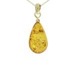 Kette und Anhänger Set OSTSEE-SCHMUCK "- Tropfen flach, ca. 20 mm lang - Gold 333/000 - Bernstein" Gr. 42, gold (gold 333, goldfarben, gelb), Schmuck_Sets, Damen, 42, Gelbgold 333