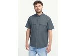 Outdoorhemd JACK WOLFSKIN "WILD NEP SHIRT M", Herren, Gr. M (50), Normalgrößen, grauodessa, Obermaterial: 97% BAUMWOLLE, 3% SONSTIGE FASERN, Hemden