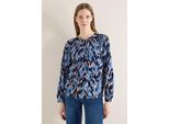 Langarmbluse CECIL, Damen, Gr. XL (44), cloud blau, Stoff, 100% Viskose, gemustert, normal normal, Rundhals, abgesteppt, Blusen, aus softer Viskose