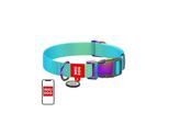 Waudog Nylon Dog Collar with QR code Gradient Blue XL 25mm 37-58cm