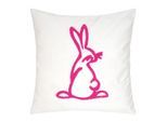 Dekokissen PAD "BUNNIES", pink, B:45cm L:45cm, Polyester, Dekokissen_Sitzkissen_Kissenhüllen, Embroidery