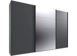 Kleiderschrank WIMEX "Mugano, Made in Germany, Lieferung bis in Deine Etage und Stellort", schwarz (grafit, griffe schwarz), B:360cm H:236cm T:65cm, Holzwerkstoff, Schränke, Kleiderschrank, 3 Schwebetüren, große Größen, mit oder ohne Spiegel, Metallgriffe