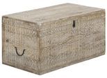 Truhentisch OTTO HOME "Lavin", beige (naturfarben), B:90cm H:45cm T:47cm, FSC-zertifiziertes Massivholz, Truhen, Mangoholz, mit dekorativen Schnitzereien, Handgefertigt, Breite 90 cm