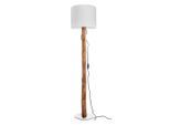 Globo Stehleuchte Norin, Braun, Natur, Textil, Eukalyptusholz, 139 cm, CE, Schnurschalter, Lampen & Leuchten, Innenbeleuchtung, Stehlampen, Stehlampen
