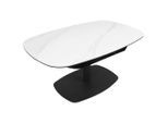 Dieter Knoll Couchtisch, Anthrazit, Weiß, Metall, Glas, Keramik, rechteckig, Säule, Bodenplatte, 70x50-75x110 cm, höhenverstellbar, Wohnzimmer, Wohnzimmertische, Couchtische, Couchtische Glas