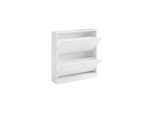 SoBuy Schuhschrank mit 2 Türen Weiß 76x18x78cm Modern