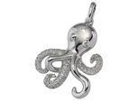 Kettenanhänger JOBO "Anhänger Krake 28 mm", silber (silber 925), Schmuckanhänger, Damen, Silber 925 (Sterlingsilber), Kettenanhänger, 925 Silber rhodiniert mit 78 Zirkonia
