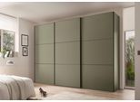 Schwebetürenschrank STAUD "Includo, Made in Germany", grün (dekor salbei), B:249cm H:222cm T:68cm, Holzwerkstoff, Schränke, Schwebetürenschrank, Mit vier verschiedenen Ausstattungsvarianten