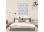 Seitenzugrollo LICHTBLICK ORIGINAL "Rollo Klemmfix, ohne Bohren, blickdicht, Flower wheel - Blau", blau (blau, weiß), B:120cm H:150cm, Polyester, Rollos, Seitenzugrollo