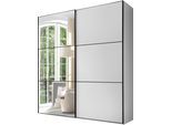 Schwebetürenschrank STAUD "Includo, Made in Germany", weiß (dekor weiß), B:200cm H:222cm T:68cm, Holzwerkstoff, Schränke, Schwebetürenschrank, Mit Spiegeltüre und vier verschiedenen Ausstattungsvarianten