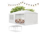 Juskys Partyzelt 3x6 m in Weiß mit Dach & Seitenwänden – 18 m² Grundfläche – Sonnenschutz Outdoor
