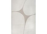 Teppich THE CARPET "Elisa", beige (creme), B:140cm H:12mm L:200cm, Polypropylen, Teppiche, Teppich, moderner Wohnzimmer Teppich, geometrisches Design, hohe Flordichte