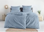 Bettwäsche OTTO HOME "Sari2 in Gr. 135x200 oder 155x220 cm", blau, B/L: 155cm x 220cm, 1 Stk., 1 Stk., Seersucker, B/L: 80cm x 80cm, 2, Seersucker, Obermaterial: 100% Baumwolle, Bettwäsche, Bettwäsche, aus Baumwolle, uni Bettwäsche in Seersucker Qualität ideal für Sommer