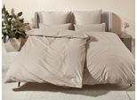 Bettwäsche "Anisa in Gr. 135x200, 155x220 cm oder 200x200", grau (taupe), B/L: 155cm x 220cm, 1 Stk., 1 Stk., Renforcé, B/L: 80cm x 80cm, 2 Stk., Renforcé, Obermaterial: 100% Baumwolle, LEGER HOME BY LENA GERCKE, Bettwäsche, Bettwäsche, Bettwäsche aus Baumwolle, unifarbene Bettwäsche mit Reißverschluss