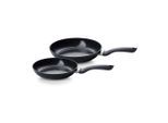 Fissler Pfannenset Essential, Schwarz, Metall, 2-teilig, Made in Germany, Kochen, Pfannen, Pfannensets