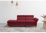 Recamiere HOME AFFAIRE "Lindgren", rot (bordeaux), B:206cm H:84cm T:93cm, 100% Polyester, Sofas, Recamiere, wahlweise motorische TV-Funktion, Bettkasten und Kopfteilverstellung