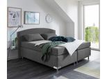 Boxspringbett "Amsterdam in den Breiten 160x200, 180x200cm & 200x200cm", anthrazit, B:175cm L:210cm, WESTFALIA SCHLAFKOMFORT, Komplettbetten, Boxspringbett