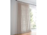 Gardine HEINE HOME Gr. 1, grau (taupe), B:140cm H:145cm, Polyester, Gardinen, Gardine