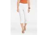 Caprihose HEINE, Damen, Gr. 38, Normalgrößen, weiß, 70% Viskose, 25% Polyamid, 5% Elasthan, unifarben, 3/4-Länge, Hosen Caprihose