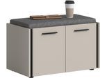 Sitzbank HOME AFFAIRE "RAK, Breite 75 cm, inkl. Sitzkissen, 2 Türen, 2 Einlegeböden, 4 Fächer", kaschmir, schwarz, B:75cm H:43cm T:40cm, FSC-zertifizierter Holzwerkstoff, Sitzbänke, Sitzbank, Bank, Garderobenbank, Dielenbank, Flurbank, Kommode