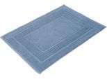 Badematte GÖZZE "BIO Frottier" Gr. 2, blau, H:7mm, Baumwolle (Bio-Baumwolle), Badematten, Badematte, Badvorleger, Frottier-Qualität, mit Bordüre